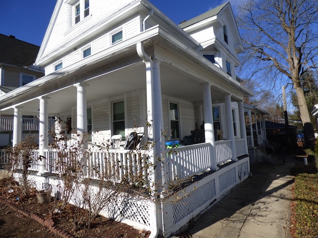 view of snow covered exterior