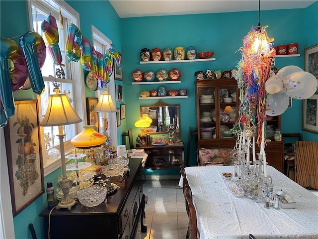 view of tiled dining room