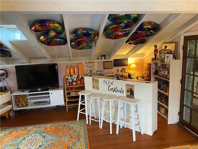 kitchen with hardwood / wood-style flooring