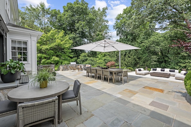 view of patio with outdoor lounge area