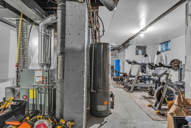 interior space featuring water heater