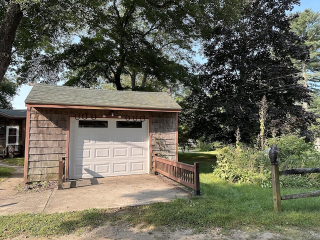 view of garage