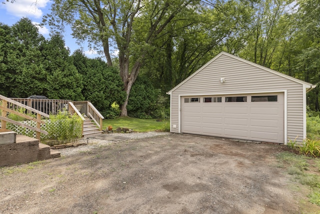 view of garage