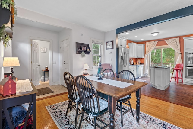 dining area featuring light hardwood / wood-style flooring