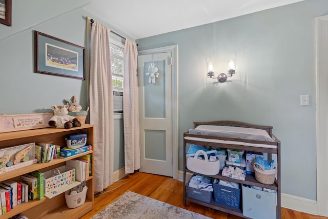 interior space with light hardwood / wood-style floors