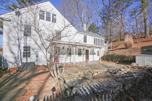 view of front of home with a patio