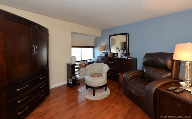 sitting room featuring dark hardwood / wood-style floors