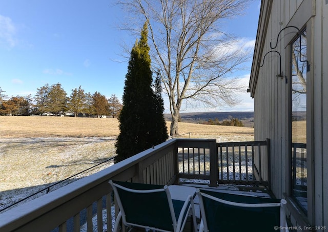 deck with a rural view