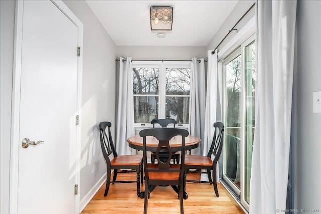 dining area featuring light hardwood / wood-style floors