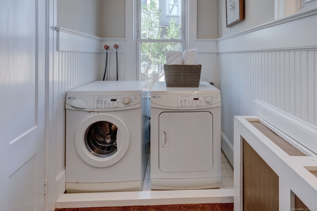 laundry area featuring washer and dryer