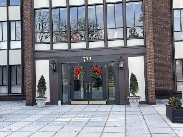 entrance to property with french doors