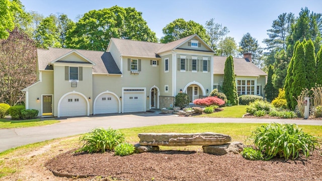 view of front of house with a garage