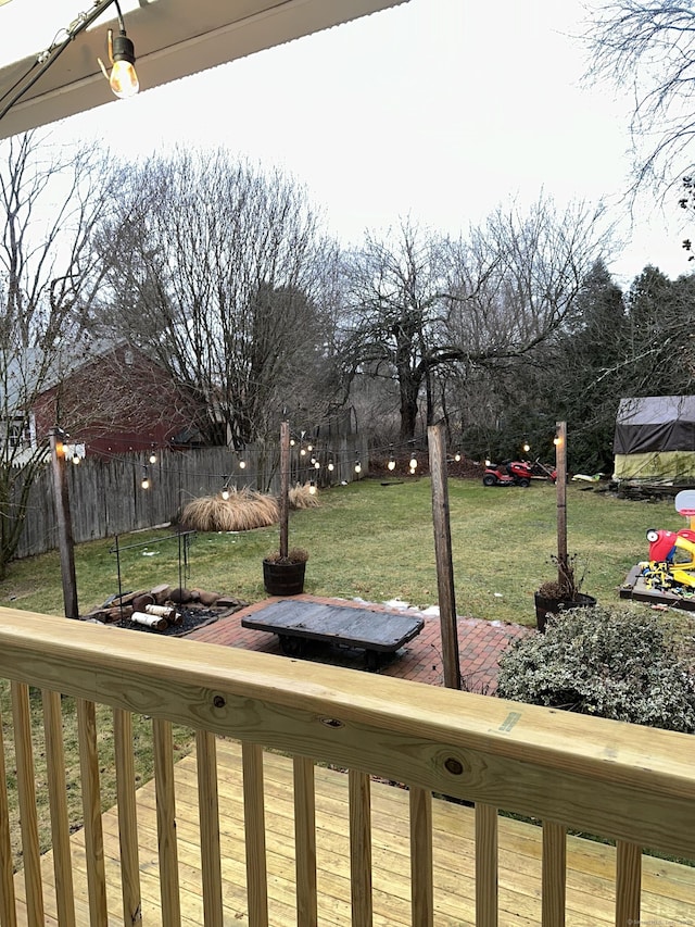 view of yard with fence