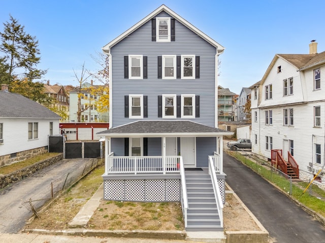 view of front of property with covered porch