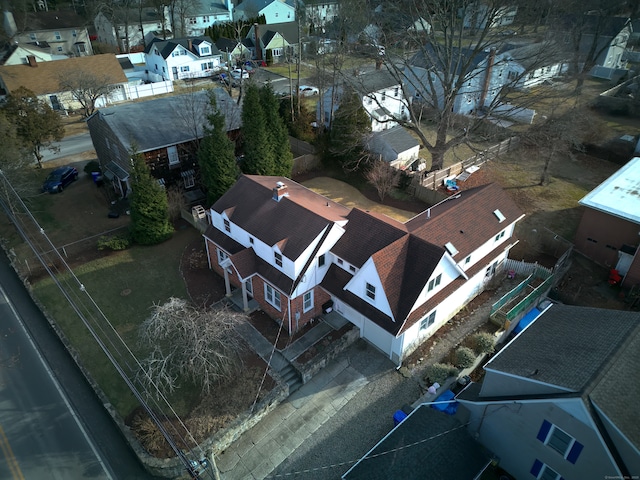 aerial view with a residential view