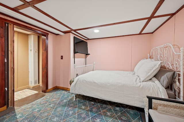 bedroom featuring ornamental molding