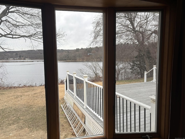 145 Massapeag Side Rd, Montville, CT 06382 - entryway featuring a water view and healthy amount of natural light