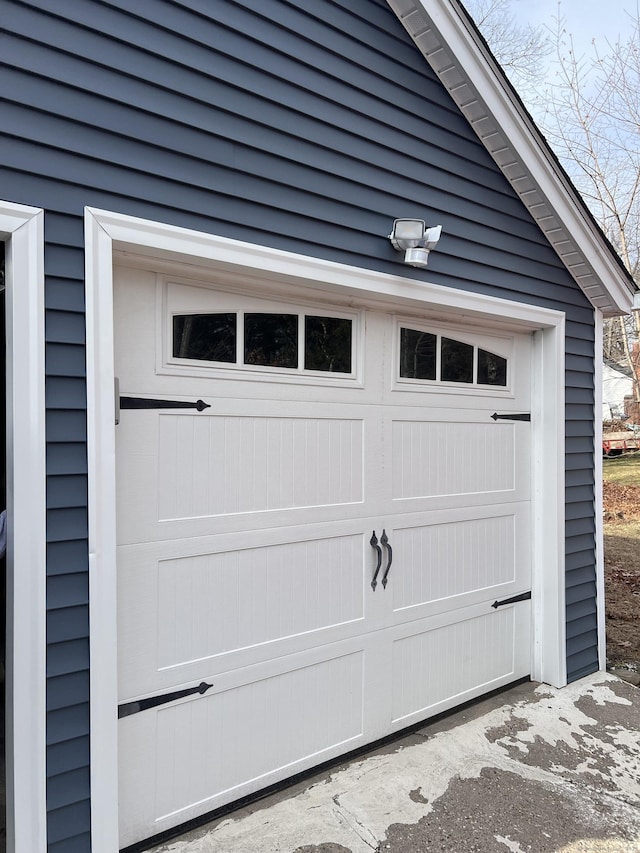 view of garage