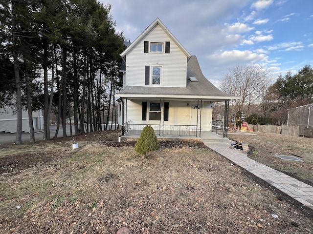 view of front of house with covered porch