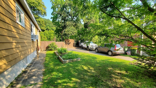 view of yard featuring cooling unit