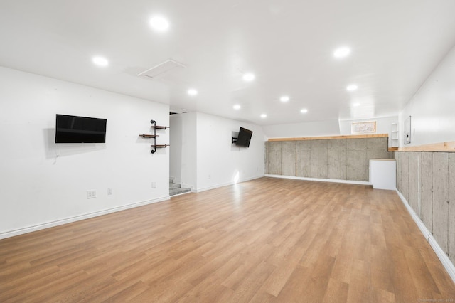 interior space with light hardwood / wood-style flooring