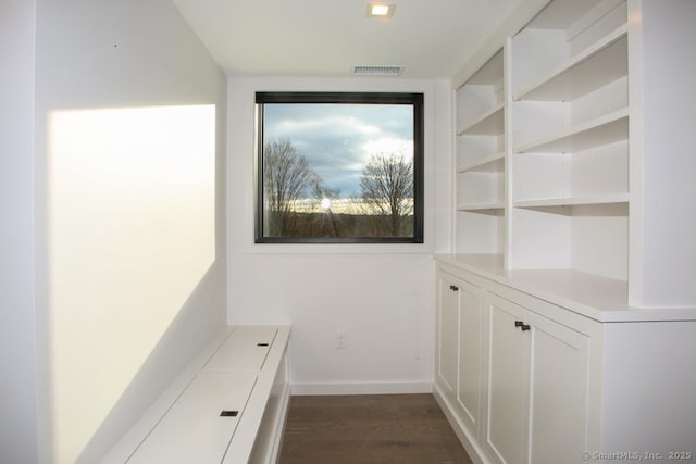 hall featuring dark hardwood / wood-style flooring