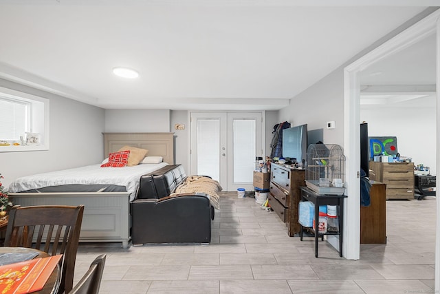 bedroom featuring french doors