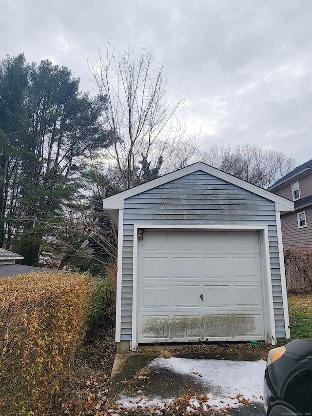 view of garage