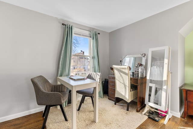 office featuring hardwood / wood-style floors