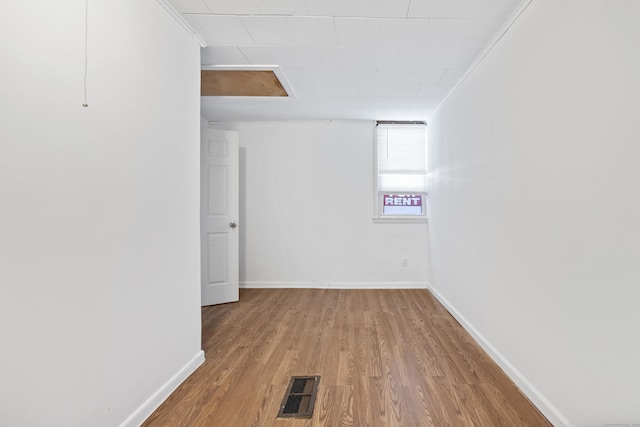 basement with light wood-type flooring