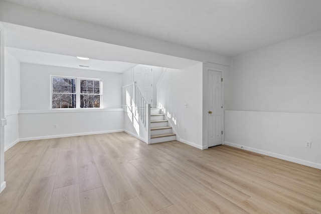 empty room with light wood-type flooring