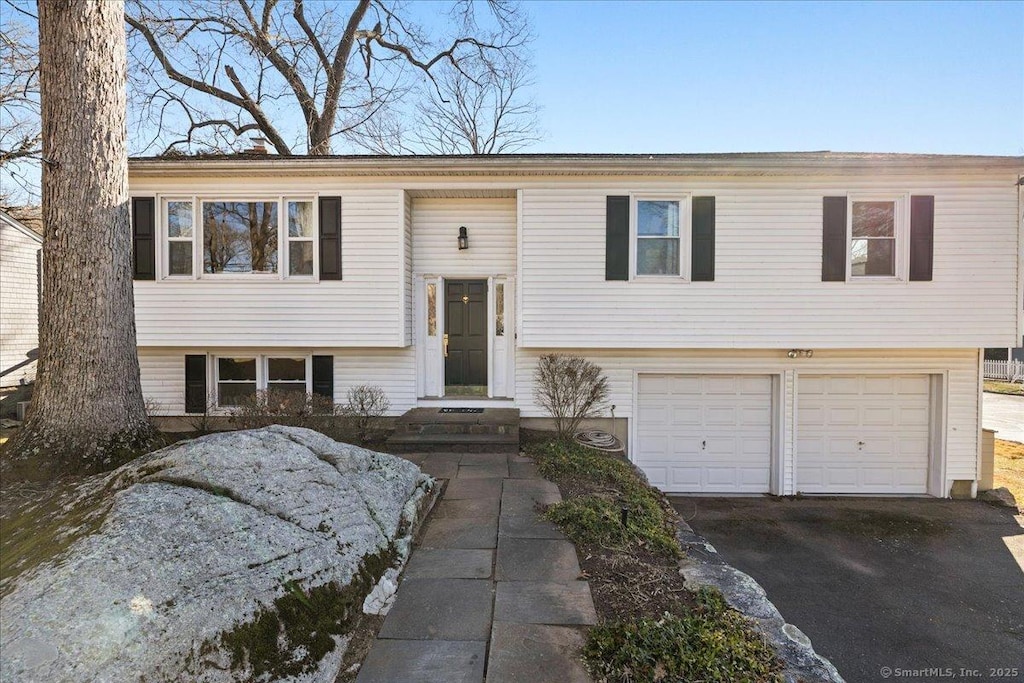 bi-level home with a garage