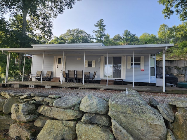 view of front of home featuring a deck