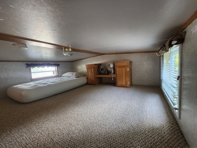 unfurnished bedroom featuring light colored carpet and ornamental molding