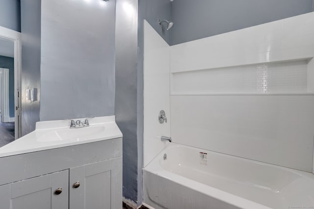 bathroom with vanity and tub / shower combination