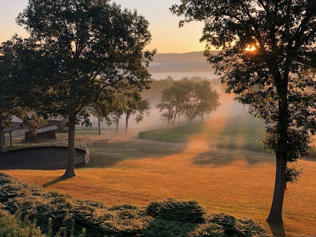 view of property's community with a yard