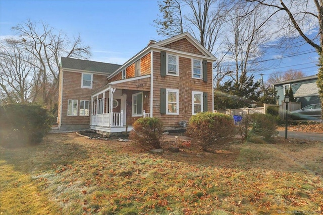 view of front of home with covered porch