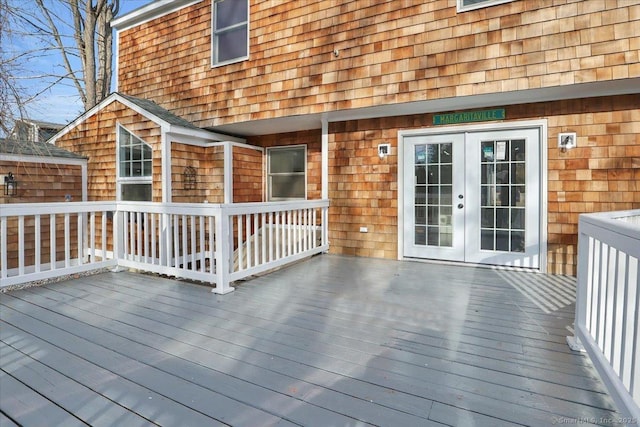 deck featuring french doors