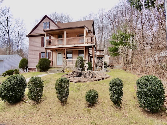 39 Baker St, Winchester, CT 06098 - view of front of home featuring a front lawn and covered porch