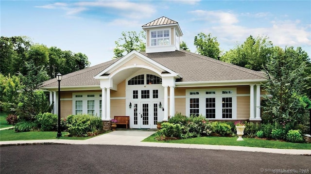 view of front of house with french doors