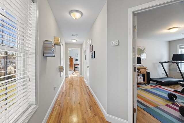 hallway featuring light hardwood / wood-style floors