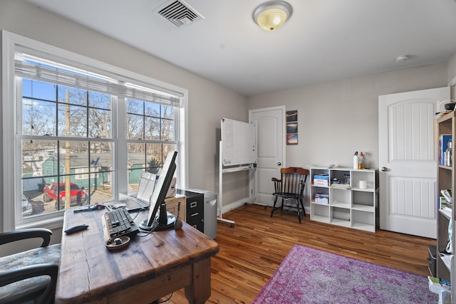 office featuring dark hardwood / wood-style flooring