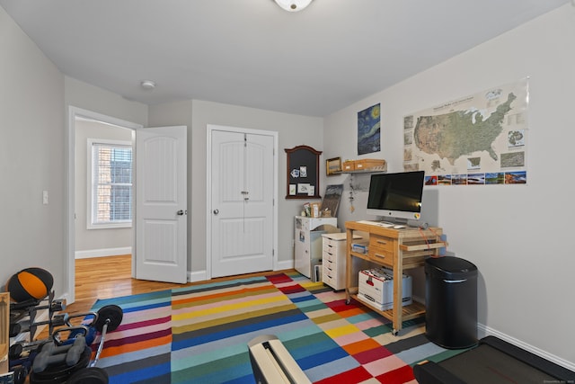 game room featuring dark hardwood / wood-style flooring