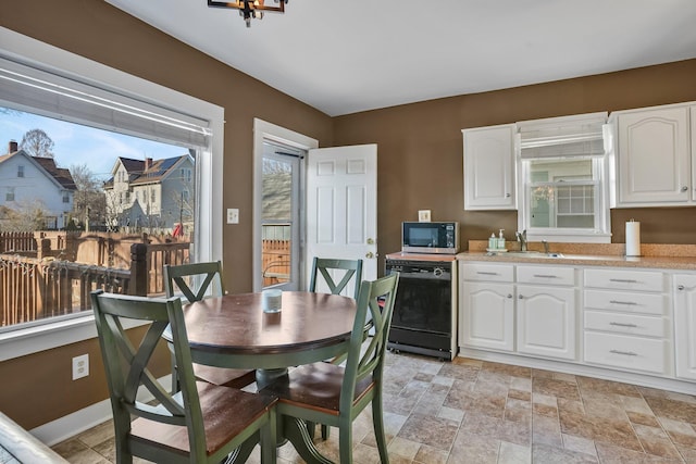 kitchen featuring white cabinets, dishwasher, and sink