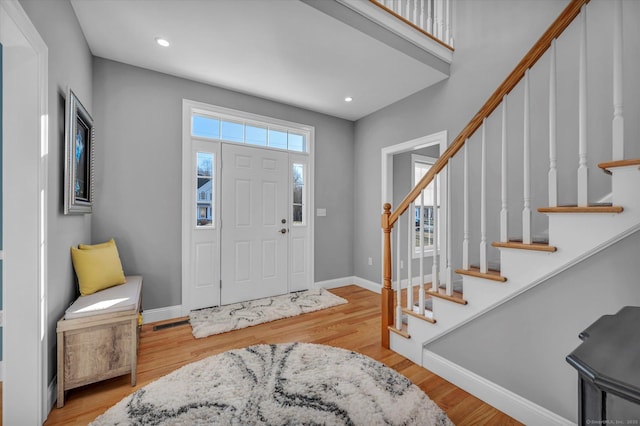 entryway featuring light hardwood / wood-style flooring