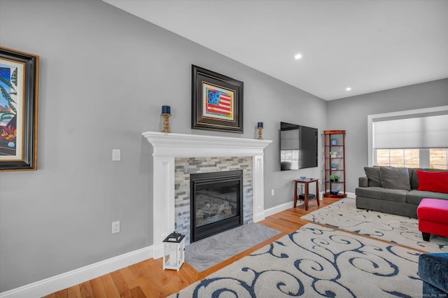 living room featuring hardwood / wood-style floors