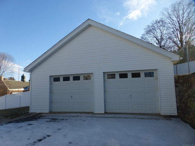 view of garage