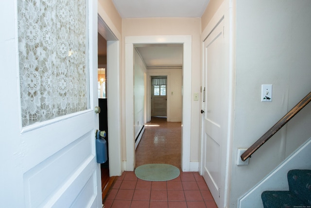 hall featuring tile patterned flooring