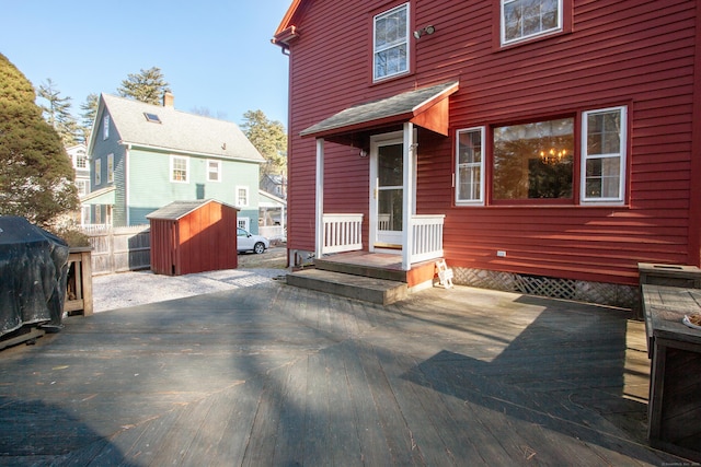 deck featuring grilling area