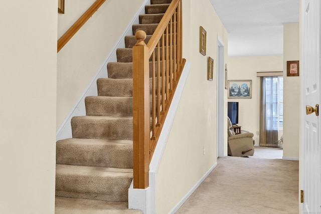 stairs with carpet floors